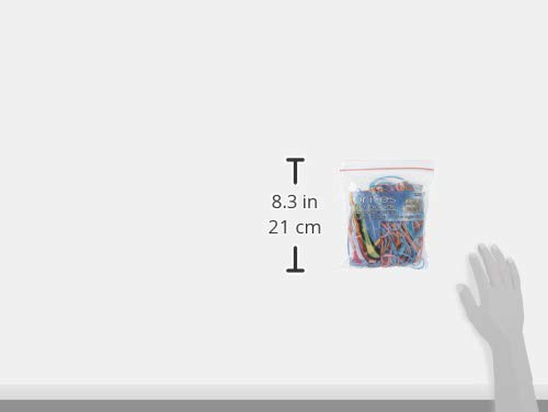 Alliance Rubber 07800 Non-Latex Brites File Bands, Colored Elastic Bands, 50 Count (Pack of 1) (7" x 1/8", Assorted Bright Colors in Resealable Bag),Blue/Orange/Pink
