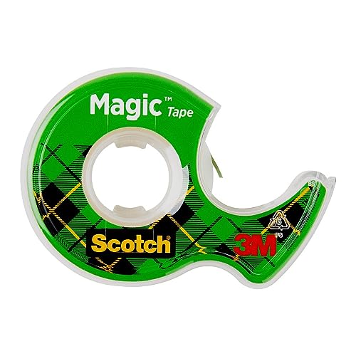 Scotch Magic Tape, 3 Rolls, Numerous Applications, Invisible, Engineered for Repairing, 3/4 x 300 Inches, Dispensered (3105)