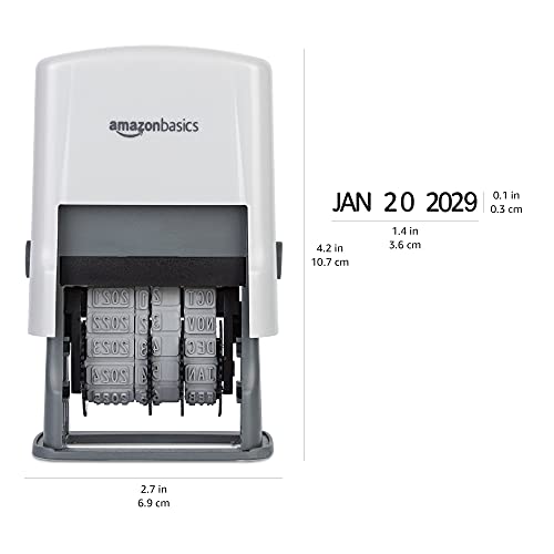 Self-Inking Date Stamp, Rectangular, 2.56" x 1.69" x 4.13"