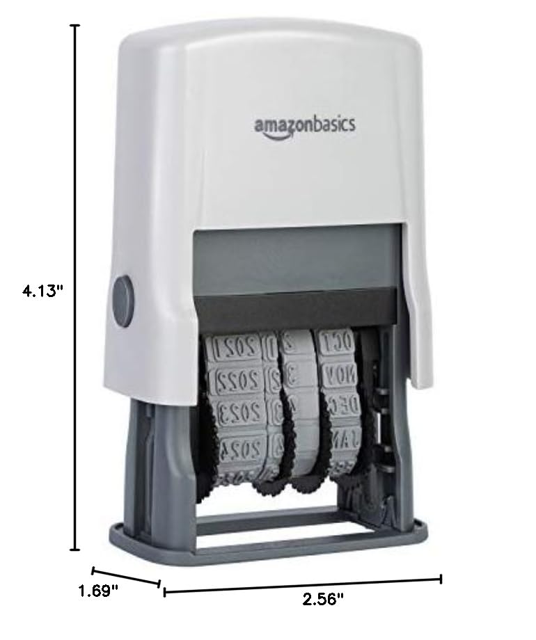 Self-Inking Date Stamp, Rectangular, 2.56" x 1.69" x 4.13"