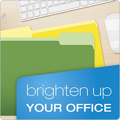 Pendaflex Two-Tone Color File Folders, Letter Size, Assorted Colors (Bright Green, Yellow, Red, Blue), 1/3-Cut Tabs, Assorted, 36 Pack (03086), 4-color