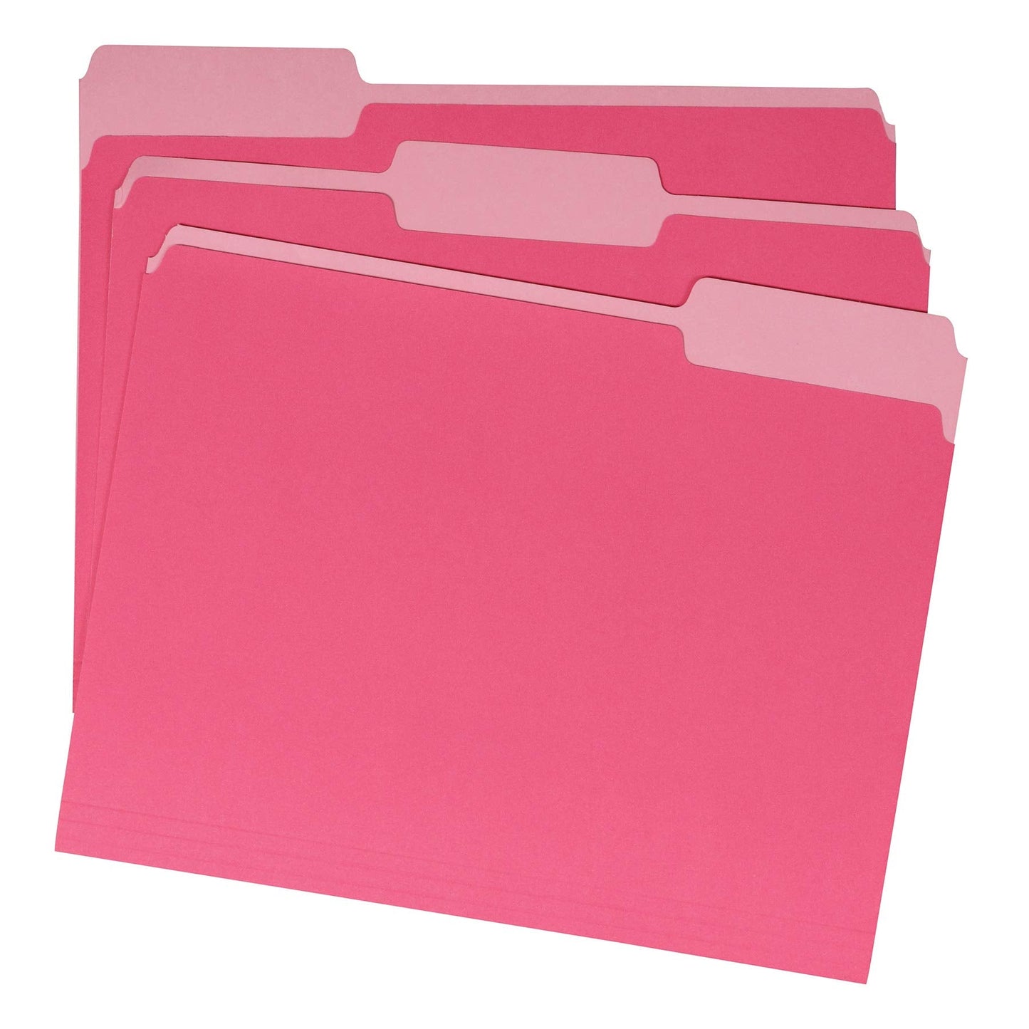 File Folders, Letter Size, 1/3 Cut Tab, Pink, 36-Pack