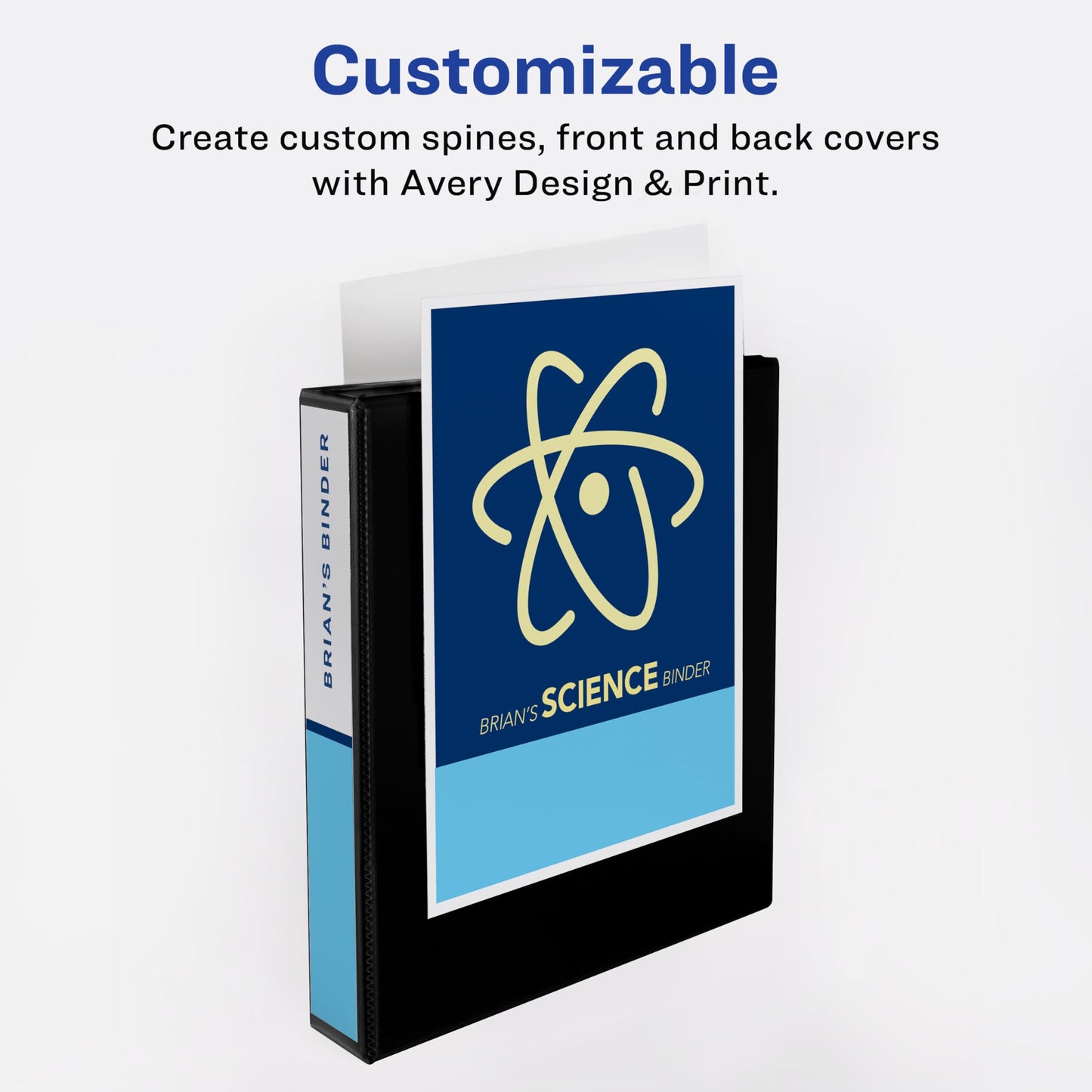 Avery Economy Showcase View 3 Ring Binder, 1-1/2 Inch Slant Rings, 1 Black Binder (19650)