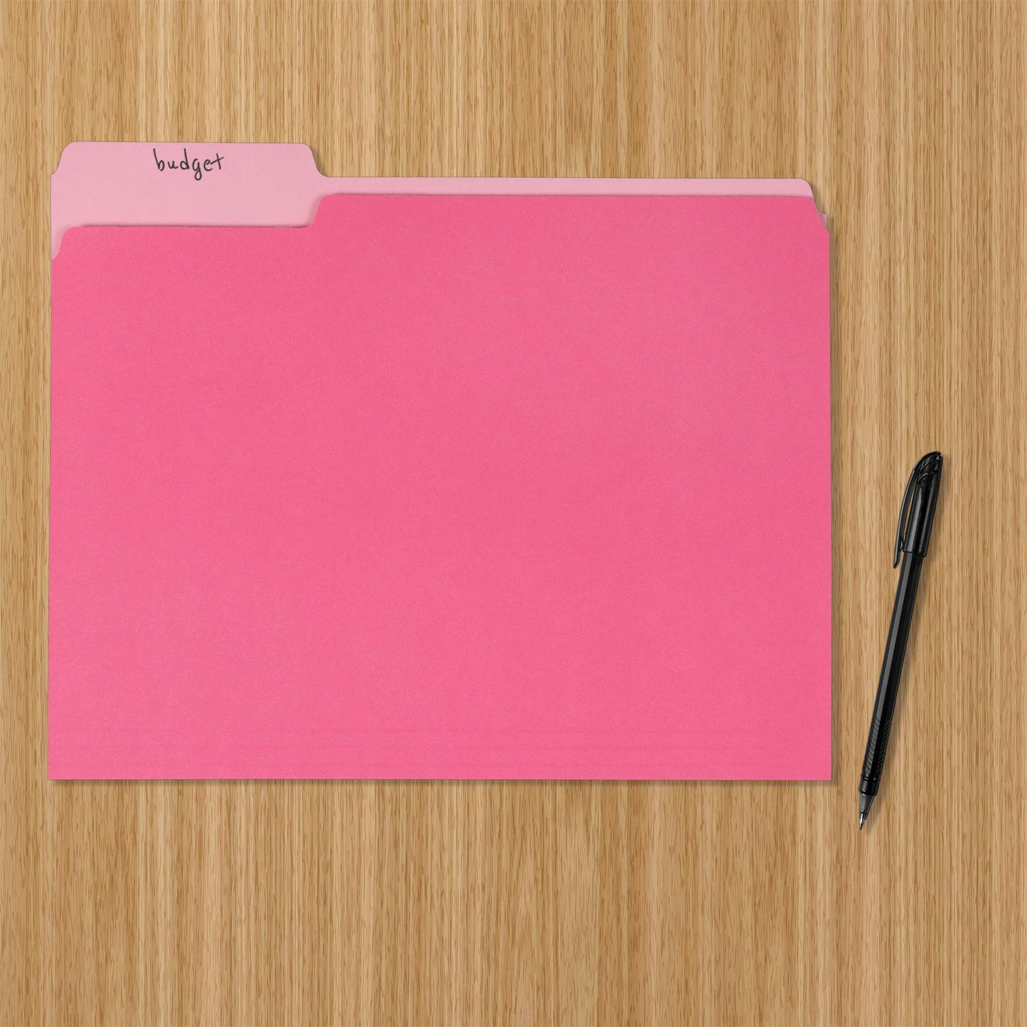 File Folders, Letter Size, 1/3 Cut Tab, Pink, 36-Pack