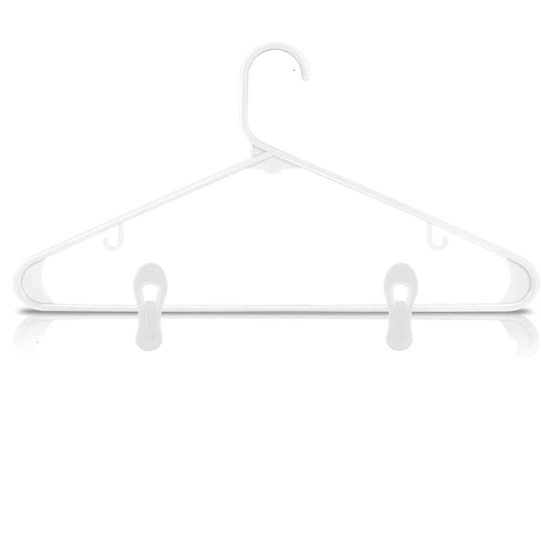 otylzto 20 Pcs Multi-Purpose Plastic Clips for Hangers, White Plastic Clips for Plastic Clothes Hangers,Standard Plastic Hanger