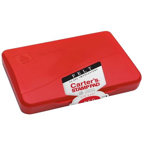 Carter's Felt Red Stamp Pad, 2.75 x 4.27 Inch Ink Pad (21071)