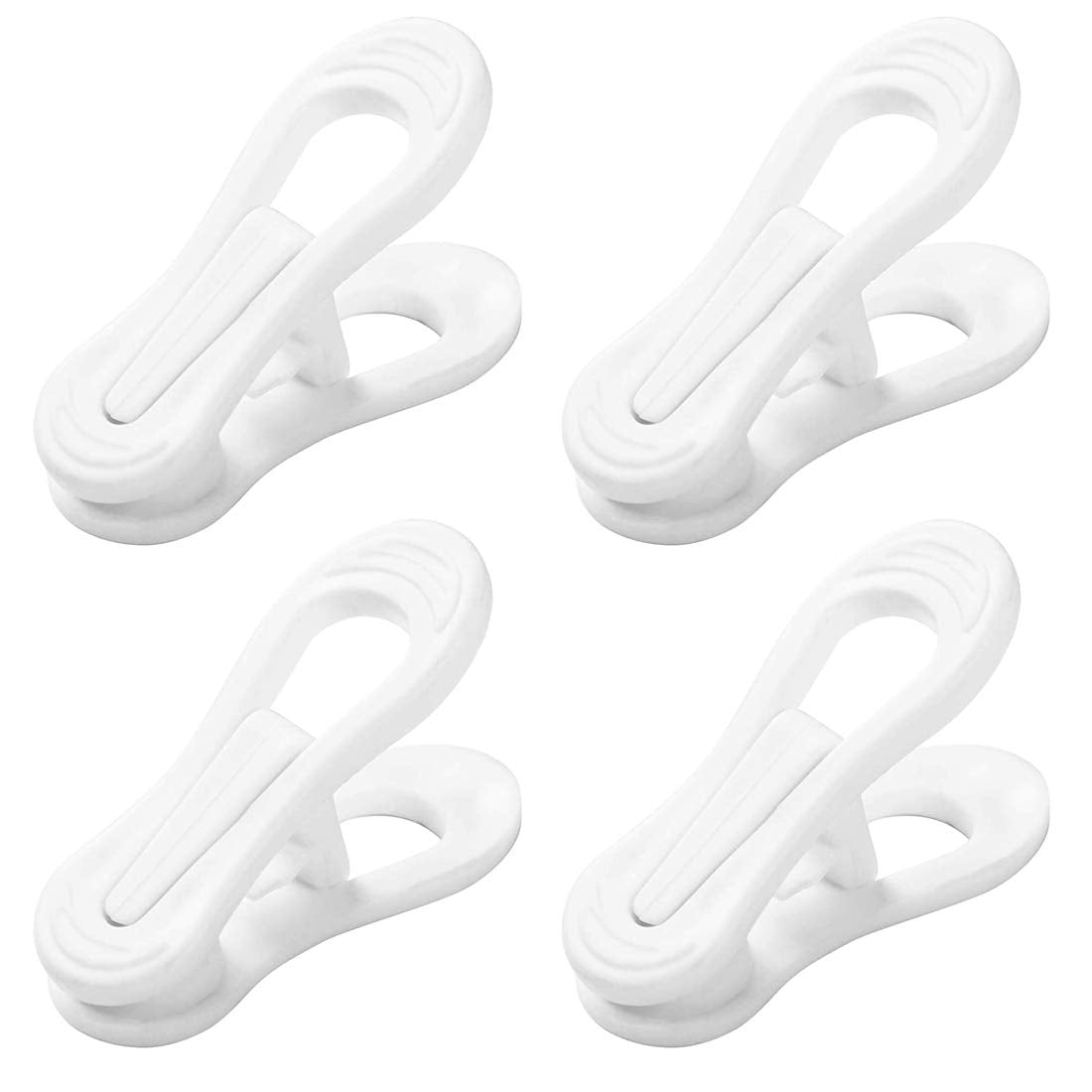 otylzto 20 Pcs Multi-Purpose Plastic Clips for Hangers, White Plastic Clips for Plastic Clothes Hangers,Standard Plastic Hanger