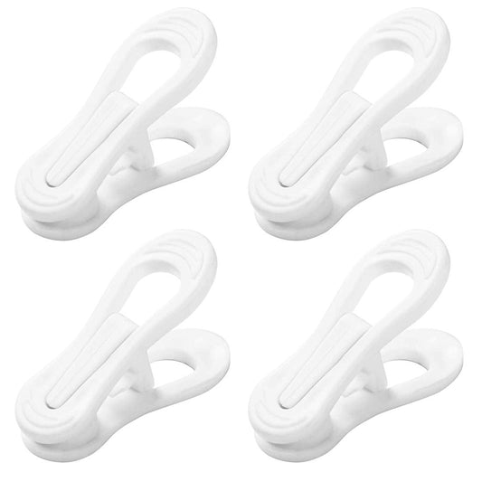 otylzto 20 Pcs Multi-Purpose Plastic Clips for Hangers, White Plastic Clips for Plastic Clothes Hangers,Standard Plastic Hanger