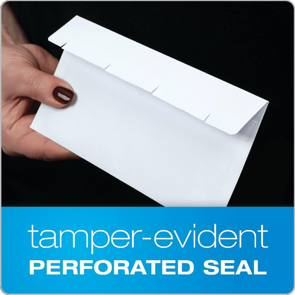 Quality Park #8 5/8 Double-Window Security Envelopes, Self-Sealing, Tamper Evident, For Checks, Payroll, 24 lb White Wove, 3-5/8 x 8-5/8 Inches, 500/Box (QUA67539)