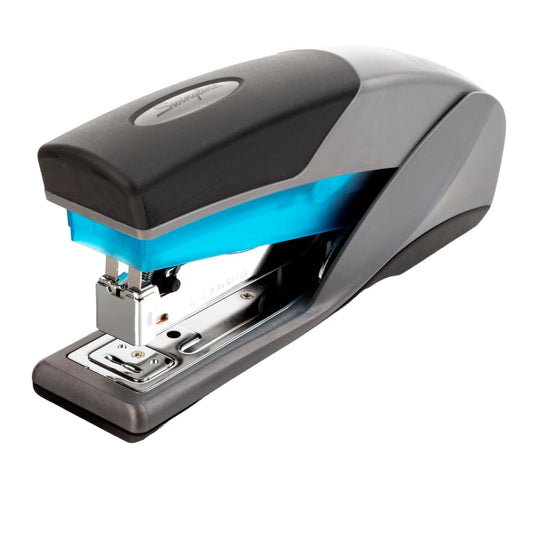 Swingline Stapler, 25 Sheet Capacity, Optima 25, Jam Free, Reduced Effort, Soft Grip, Blue and Gray (66404)