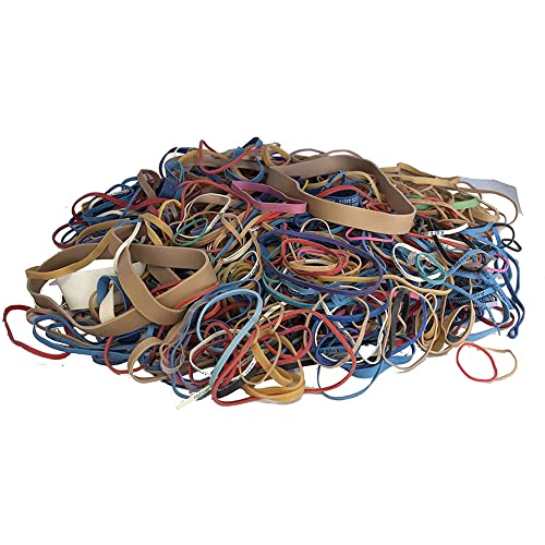 BAZIC Assorted Dimensions 227g/0.5 lbs. Rubber Bands, Multi Color