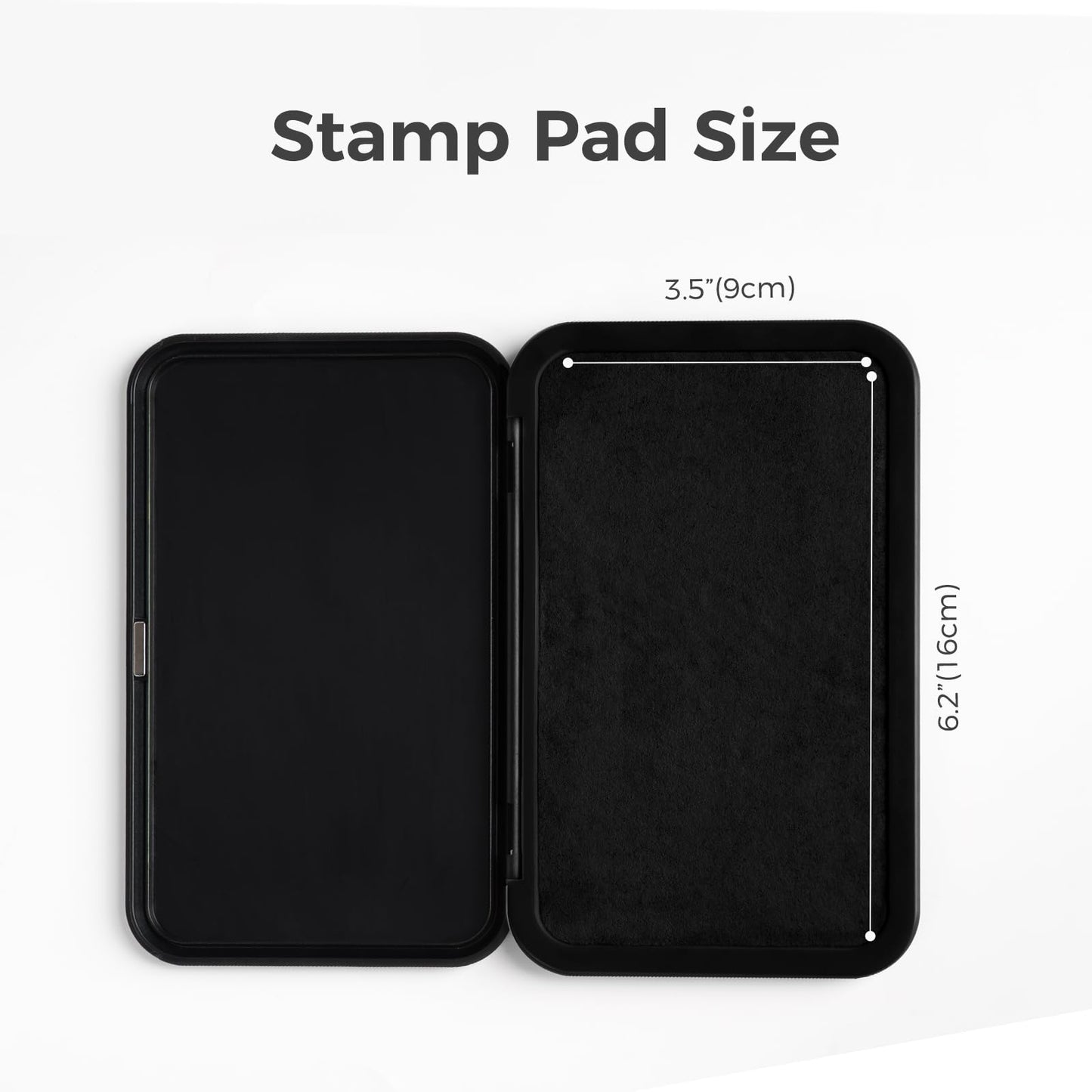 Large Stamp Pad - 3.50"x 6.25", Magnetic Lid, Premium Quality Felt Stamp Pad (Black)