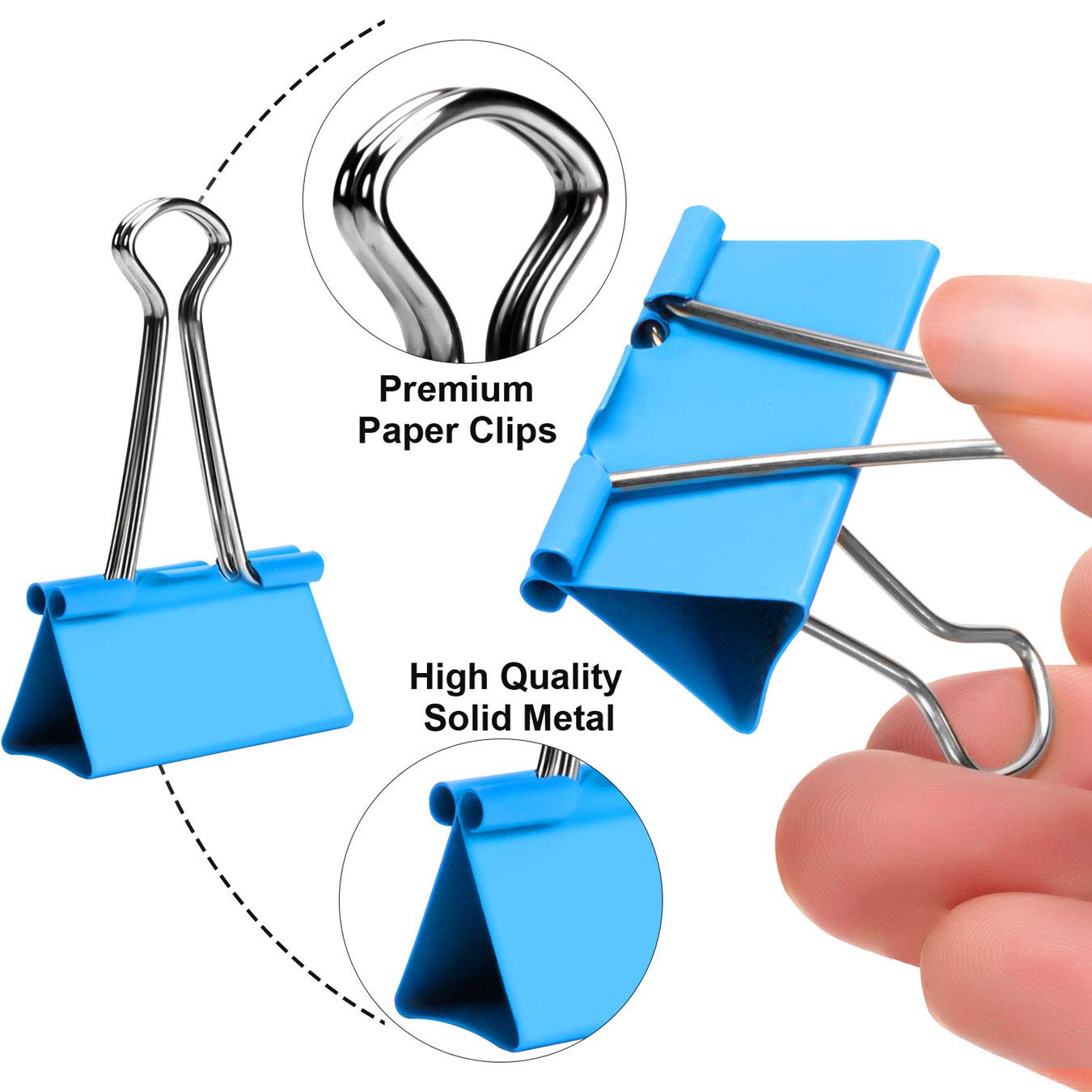 Binder Clips, 100 Pcs Binder Clips Assorted Sizes, Large, Medium, Small, Mini Binder Clips Combination, Can Meet Most of The Daily Needs