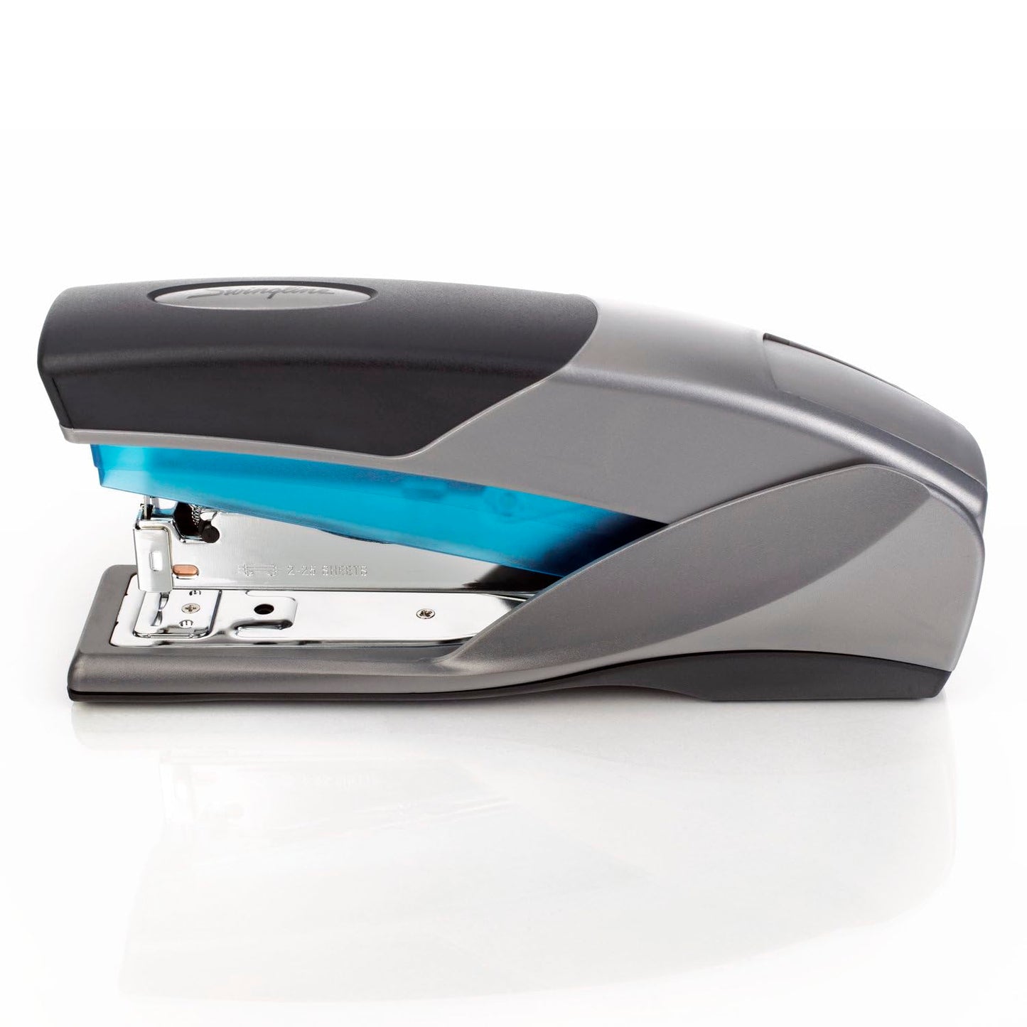 Swingline Stapler, 25 Sheet Capacity, Optima 25, Jam Free, Reduced Effort, Soft Grip, Blue and Gray (66404)