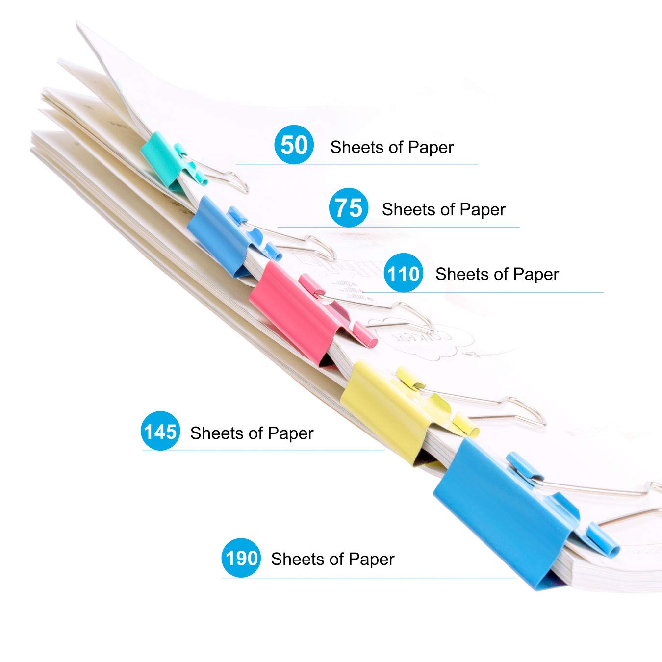 Binder Clips, 100 Pcs Binder Clips Assorted Sizes, Large, Medium, Small, Mini Binder Clips Combination, Can Meet Most of The Daily Needs