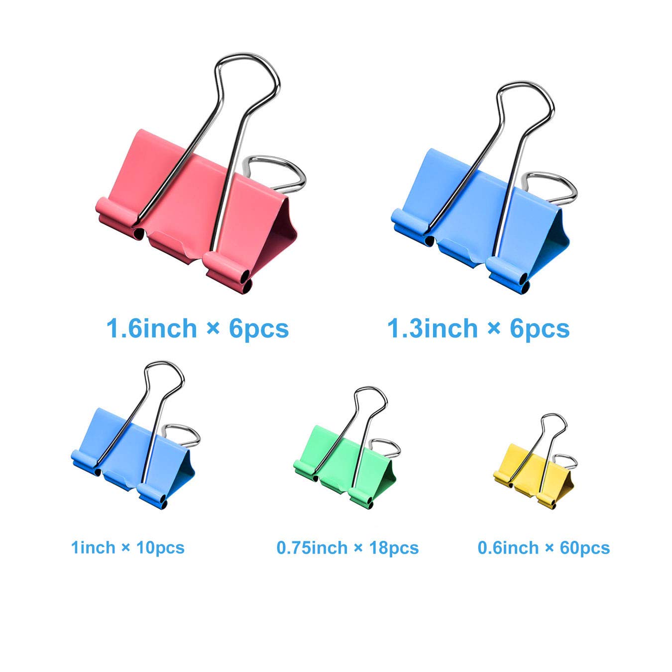 Binder Clips, 100 Pcs Binder Clips Assorted Sizes, Large, Medium, Small, Mini Binder Clips Combination, Can Meet Most of The Daily Needs