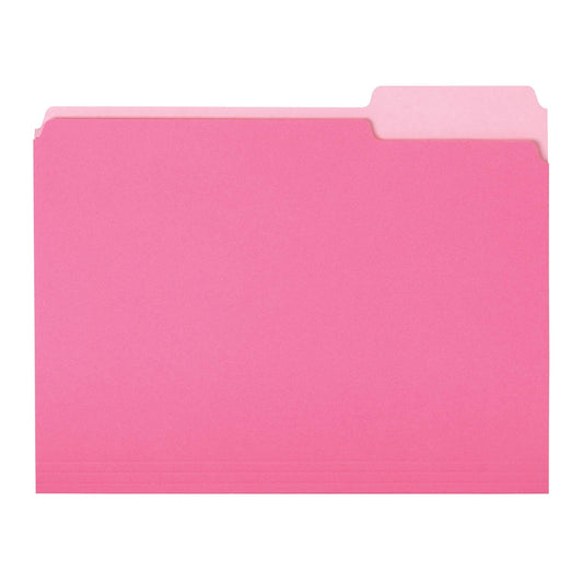 File Folders, Letter Size, 1/3 Cut Tab, Pink, 36-Pack