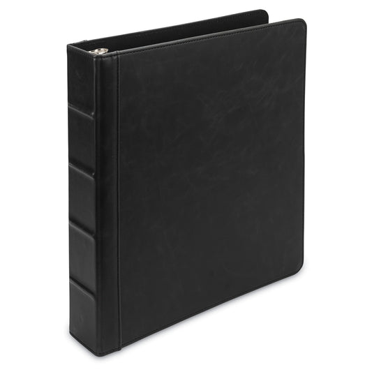 Samsill Vintage Hardback 3 Ring Binder, Professional Binder Organizer, Planner, 1.5 Inch 3 Ring Binder, Letter Size 8.5 x 11, No Zipper, Black