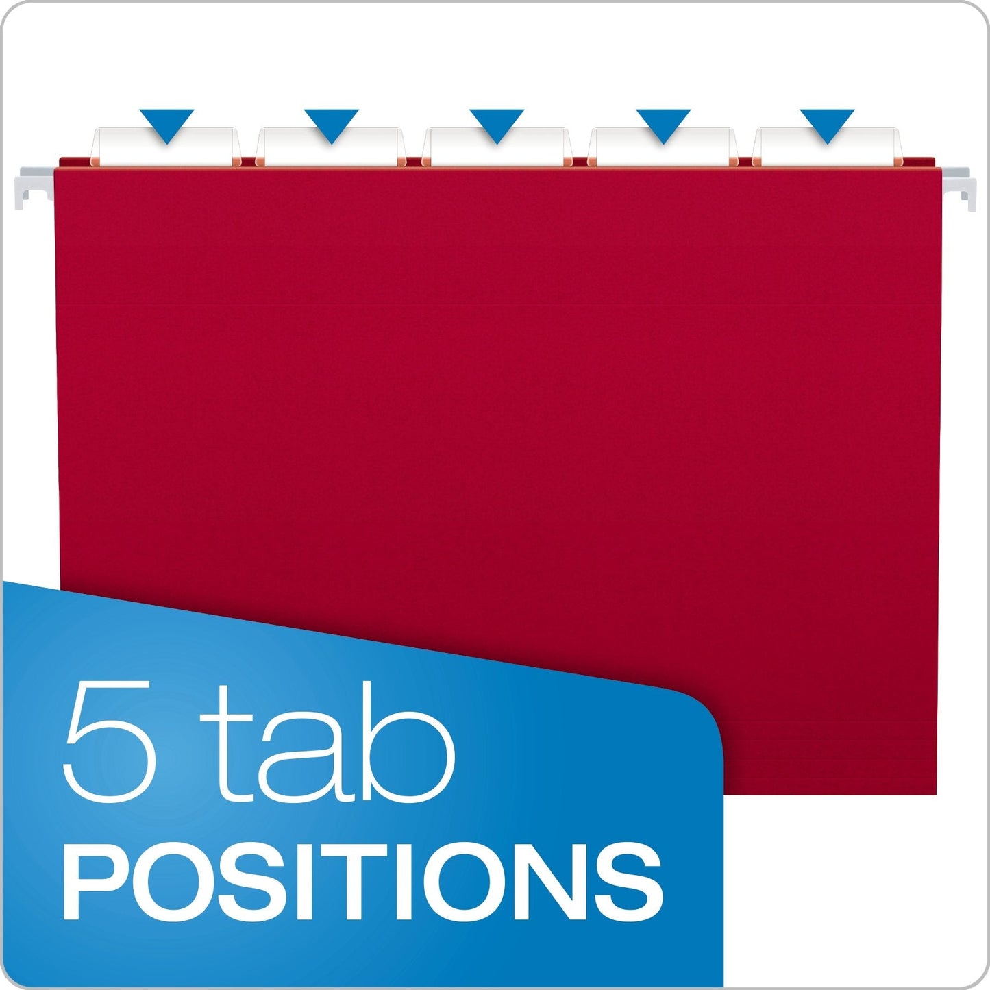 Pendaflex Hanging File Folders, Letter Size, Assorted Colors, 1/5-Cut Adjustable Tabs, 25 Per Box (81663)