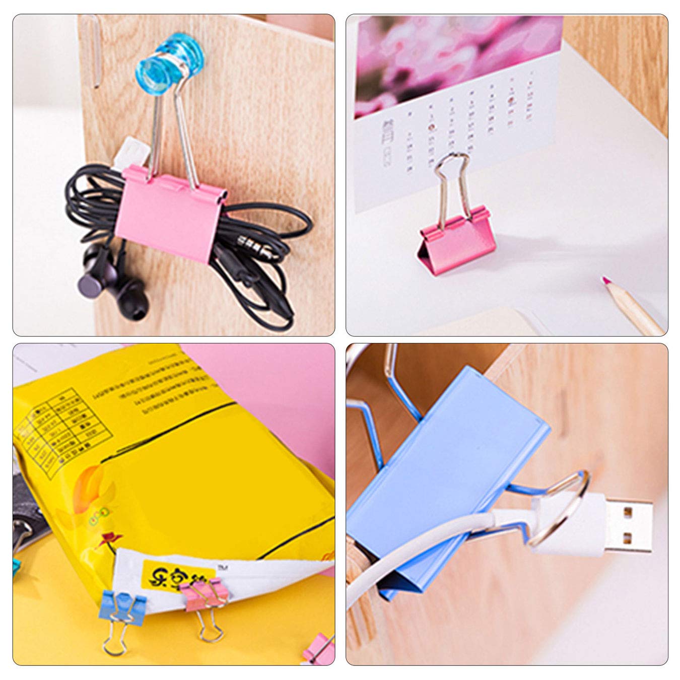 Binder Clips, 100 Pcs Binder Clips Assorted Sizes, Large, Medium, Small, Mini Binder Clips Combination, Can Meet Most of The Daily Needs