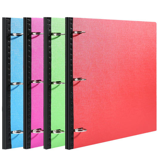 WOT I Telescoping 3 Ring Binder 4PCS, Flexible Binder with Expandable Spine, Flat Thin Binder for School Office Home Use, Holds 160 Sheets 8.5x11 inch Paper, 4 Bright Colors