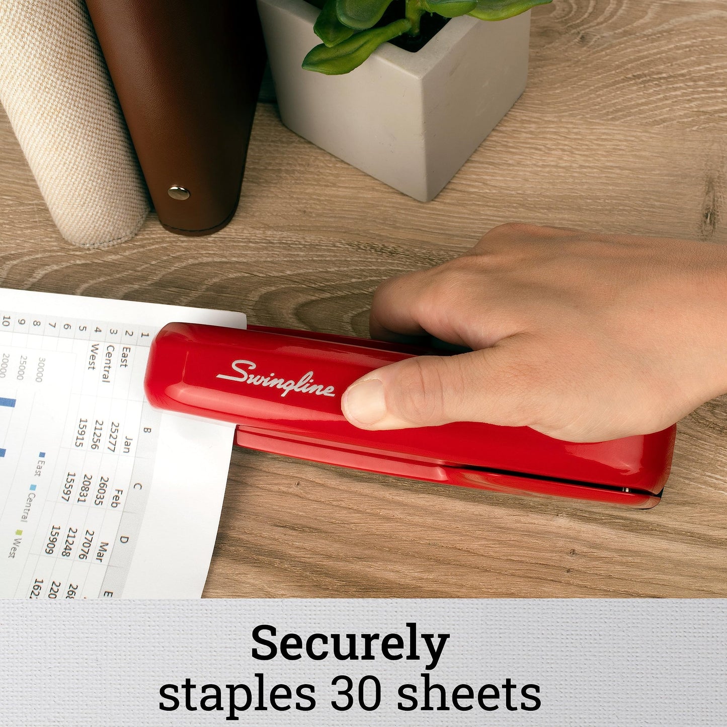 Swingline Stapler, 30 Sheet Capacity, 747 Business Stapler, Jam Free, Metal, Rio Red (74736)