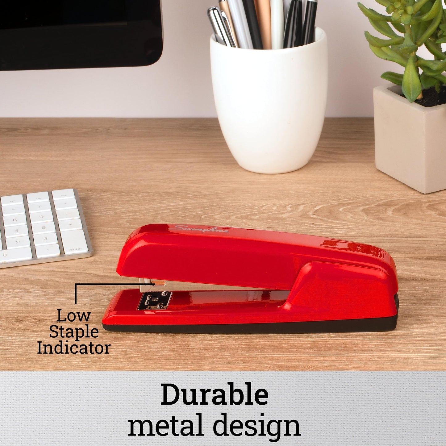 Swingline Stapler, 30 Sheet Capacity, 747 Business Stapler, Jam Free, Metal, Rio Red (74736)